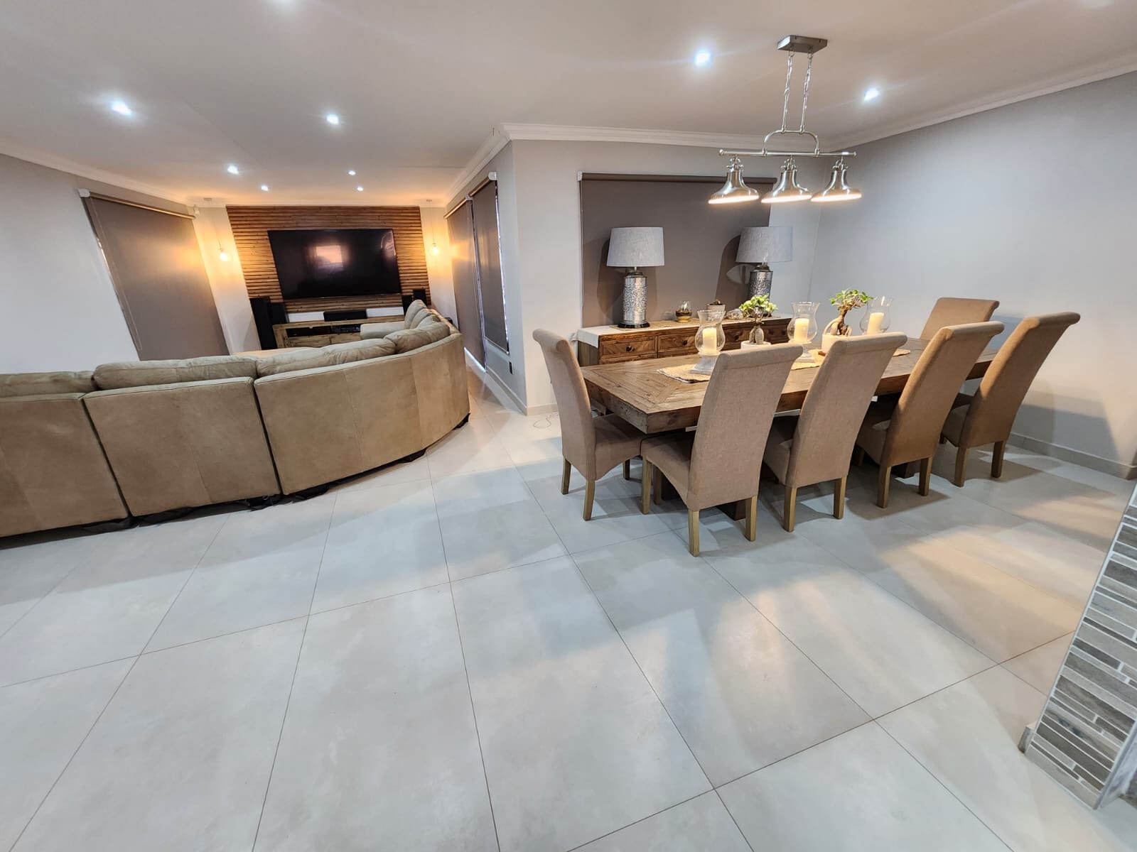 Open plan lounge and dining room